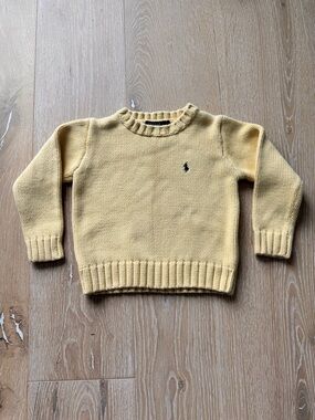 Ralph Lauren Polo Chunky Cotton Knit Sweater in Yellow